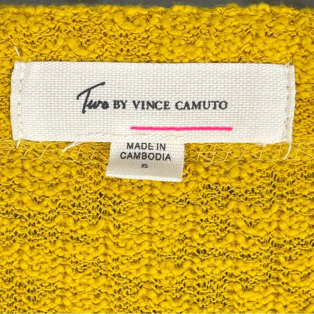 Two by Vince Camuto Mustard Yellow Button Up Long Sleeve Sweater Cardigan Size S - Picture 8 of 11